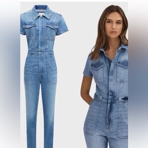 Good American Light Blue Denim jumpsuit / dress for success